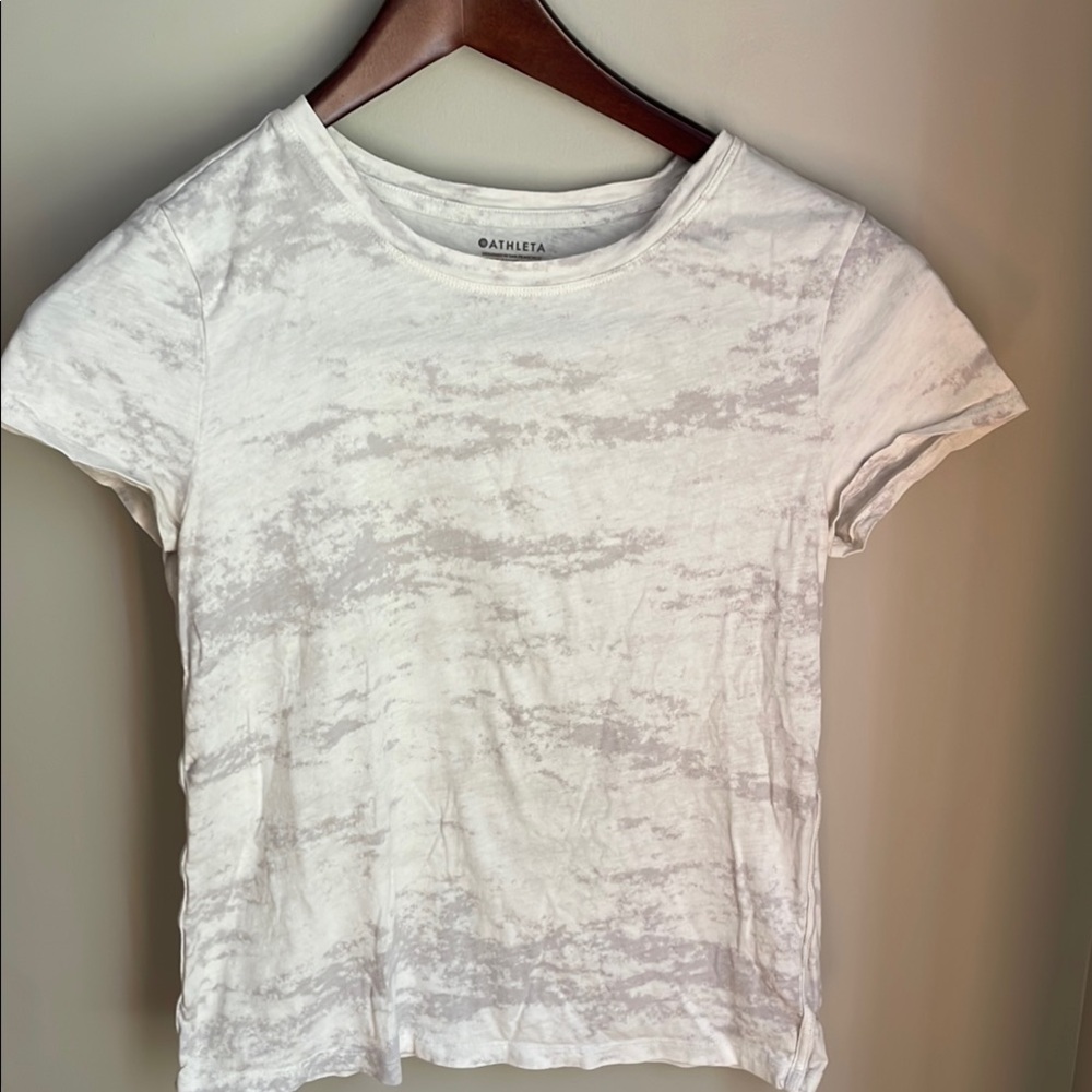 Athleta White Fitted Short Sleeve T-Shirt